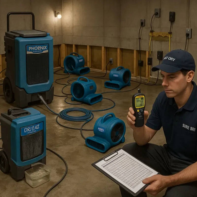 Structural Drying and Dehumidification process in Clay County, MO